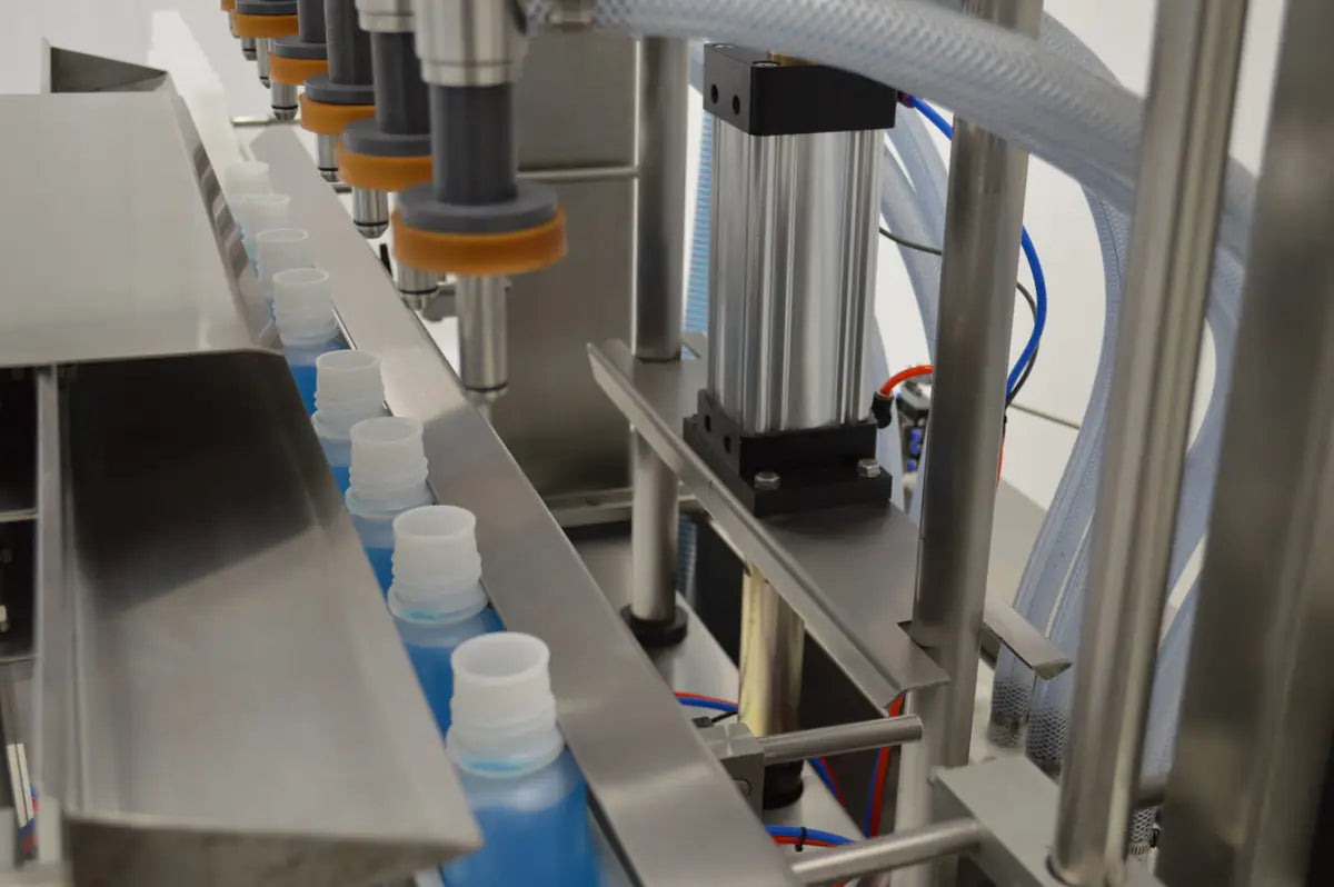 Actual commercial water bottling and filling line
